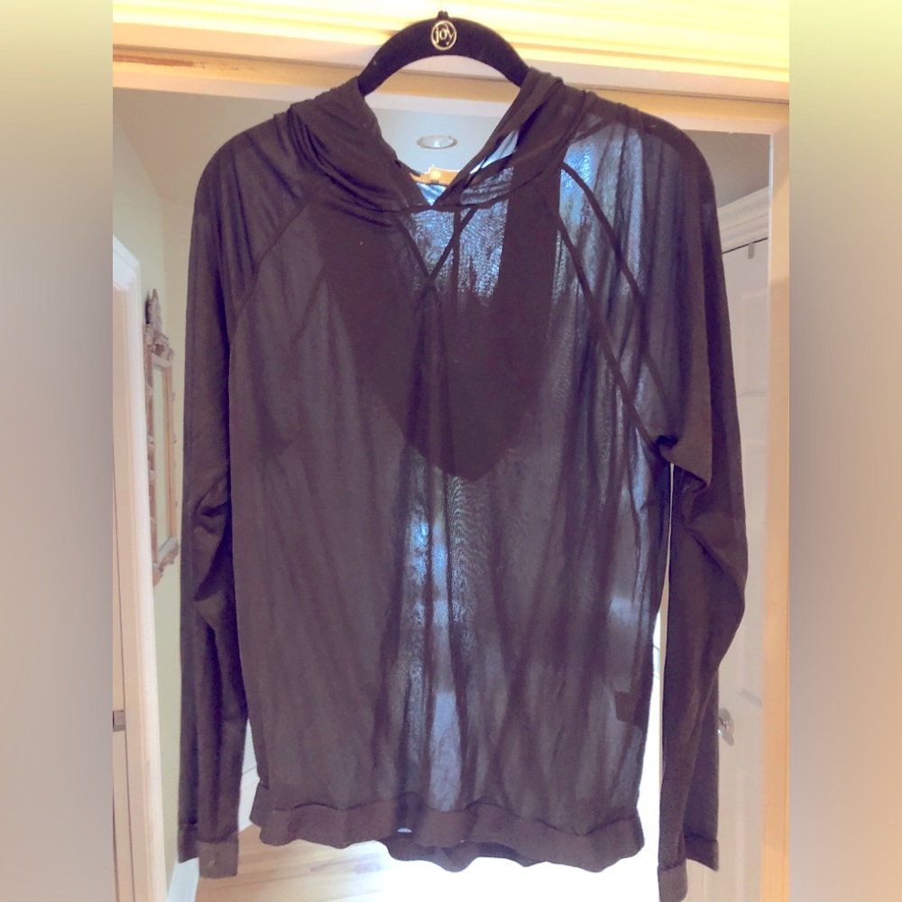 Zella Athletic Sheer Black Hoodie size M